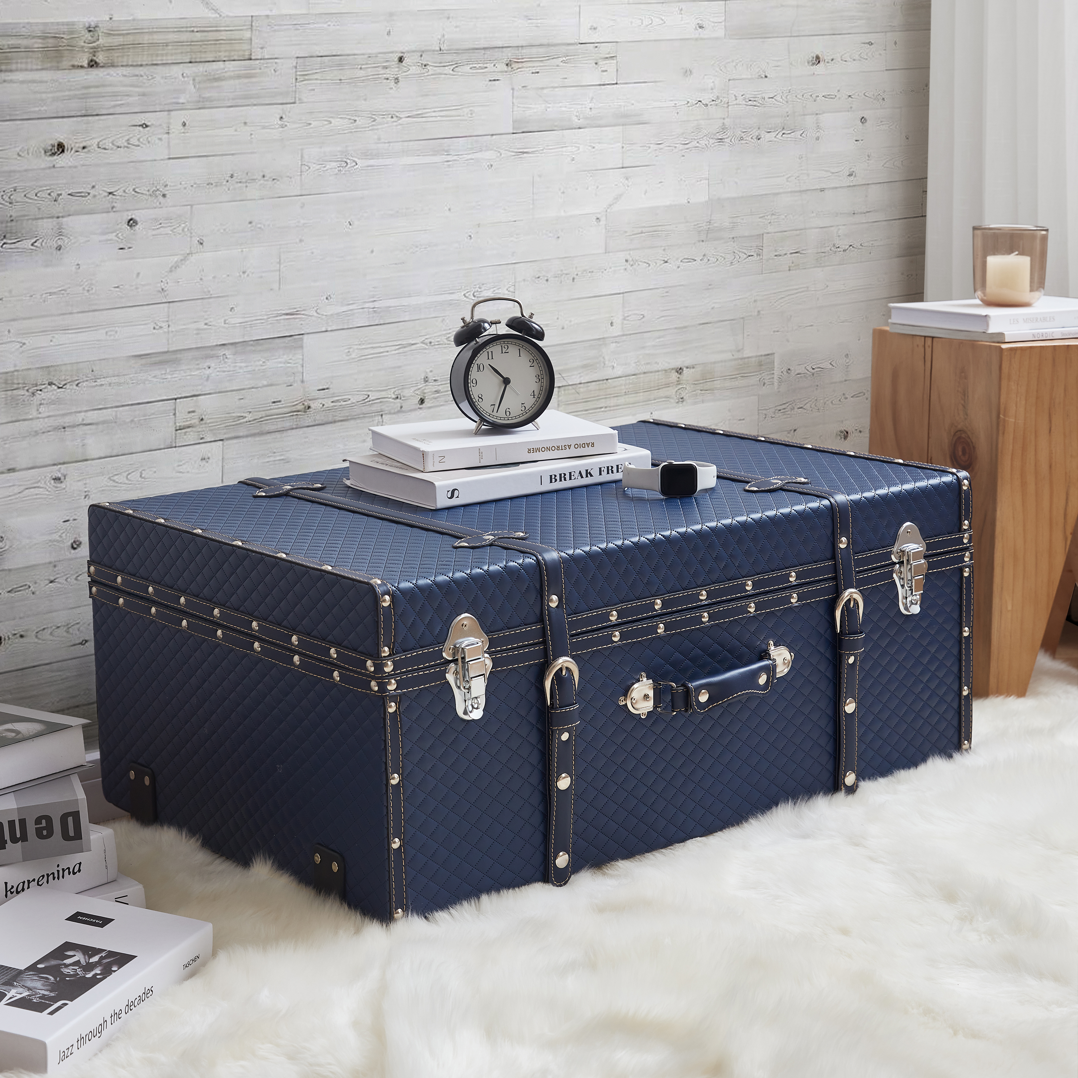 Faux Leather Bedside Dorm Trunk